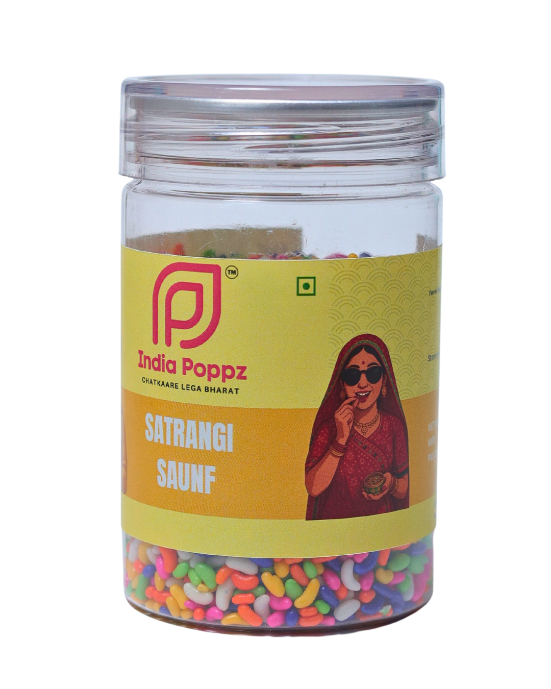 Satrangi Saunf – Colourful Menthol Fennel Mouth Freshener in 125g Can by IndiaPoppz