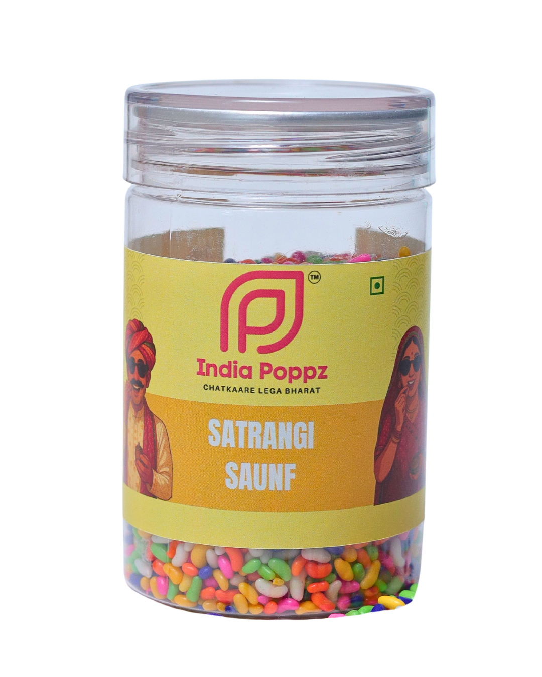 Satrangi Saunf – Colourful Menthol Fennel Mouth Freshener in 125g Can by IndiaPoppz