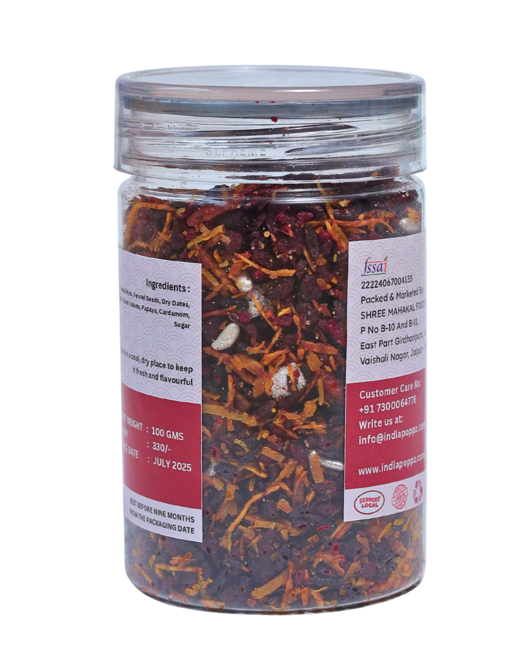 Sugandh Delight – Premium Cardamom & Silver Leaf Mukhwas in 100g Can by IndiaPoppz