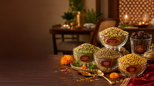 Traditional Indian Mukhwas with colourful fennel seeds, digestive treats and mouth fresheners from India Poppz