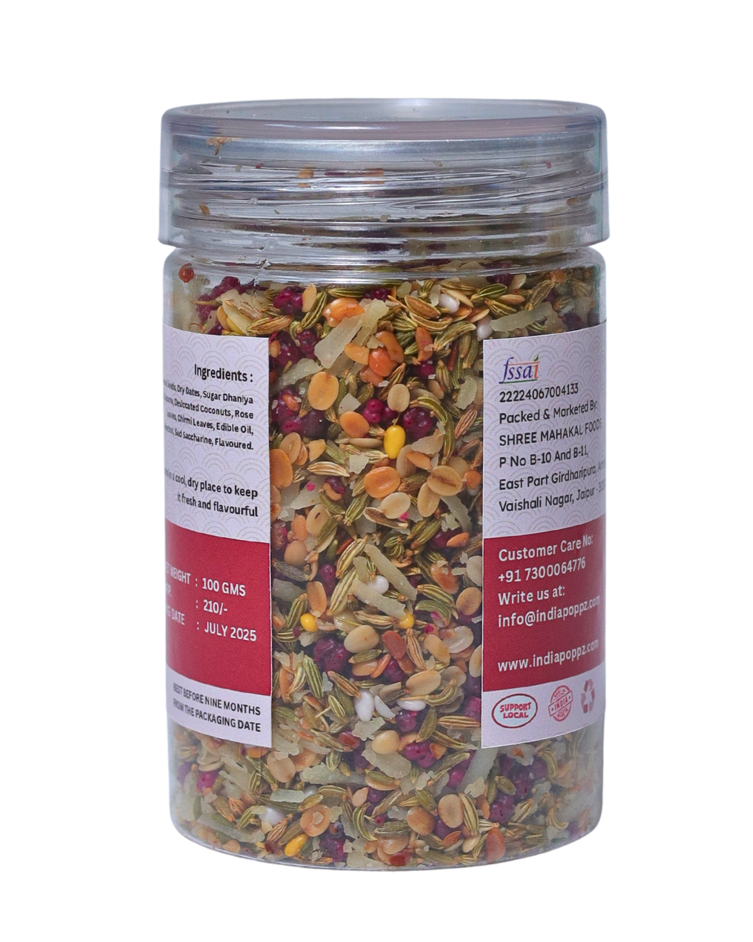 Royal Mukhwas – Fennel, Coconut & Rose Mouth Freshener in 100g Can by IndiaPoppz