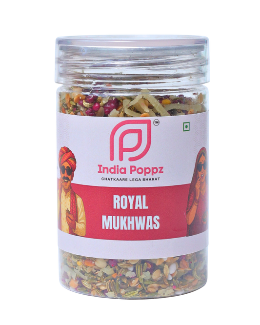 Royal Mukhwas – Fennel, Coconut & Rose Mouth Freshener in 100g Can by IndiaPoppz