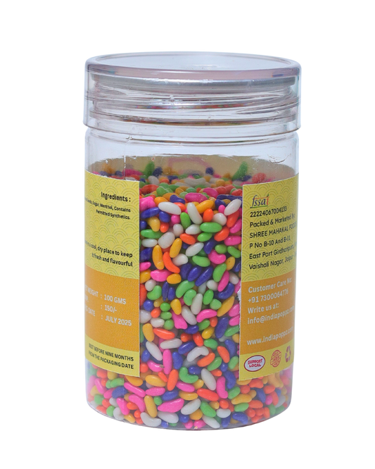 Satrangi Saunf – Colourful Menthol Fennel Mouth Freshener in 125g Can by IndiaPoppz