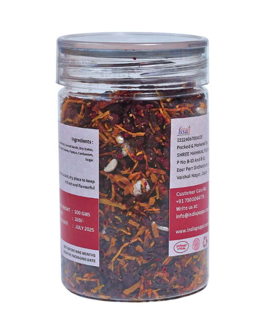 Sugandh Delight – Premium Cardamom & Silver Leaf Mukhwas in 100g Can by IndiaPoppz