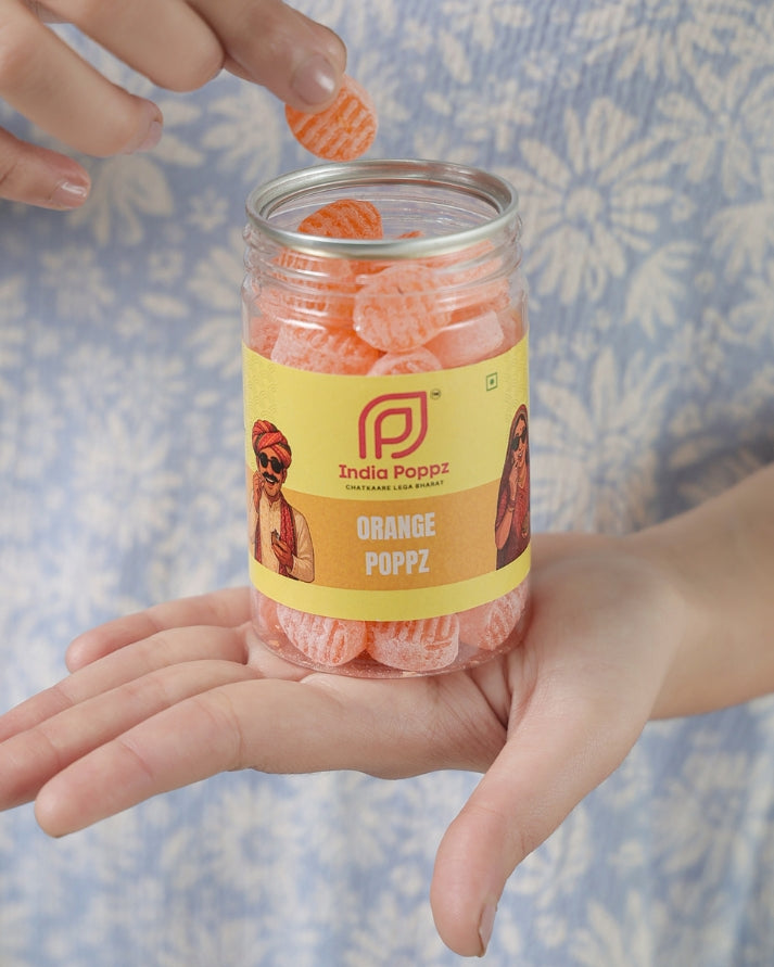 Orange Poppz: Zesty Citrus Candy by India Poppz (60pcs)